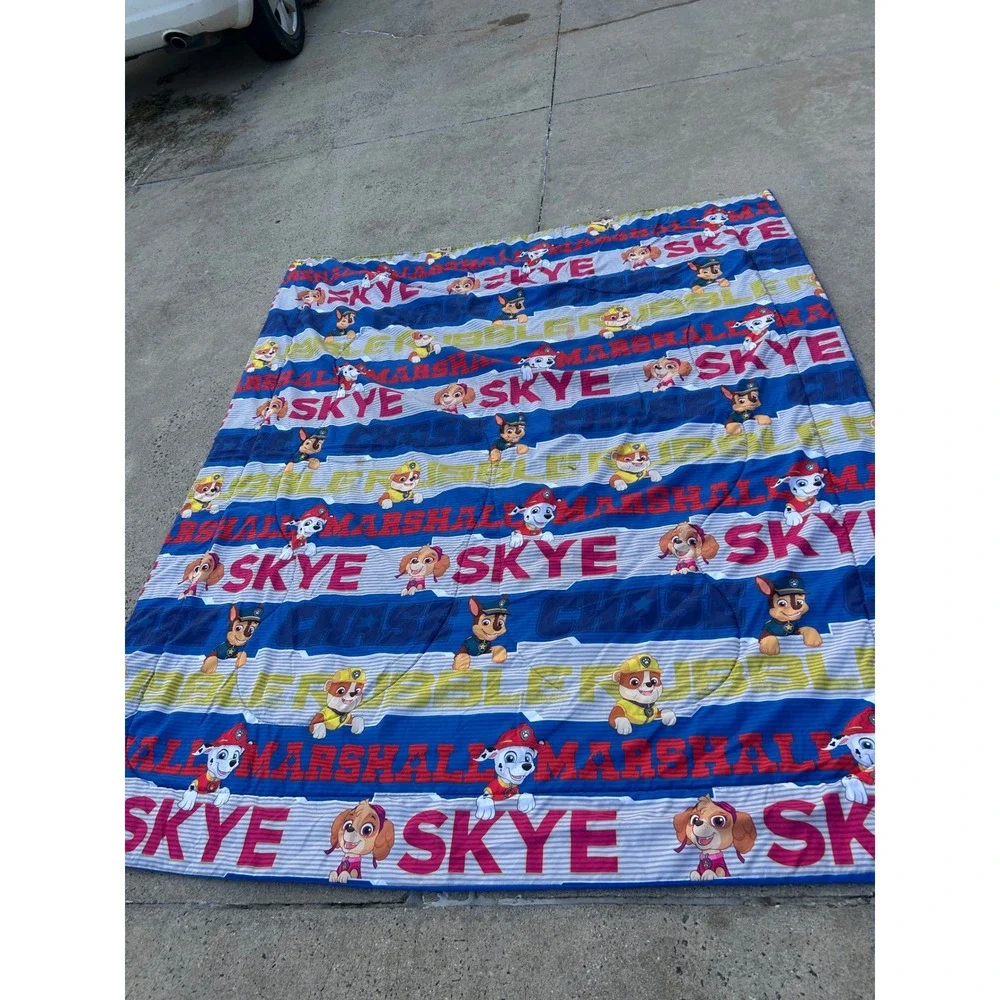 Nickelodeon Paw Patrol Comforter Blue Chase Marshall Kids Reversible